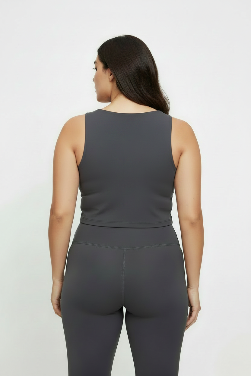 Women's Solid Cropped Twist-Front Tank Plus Size