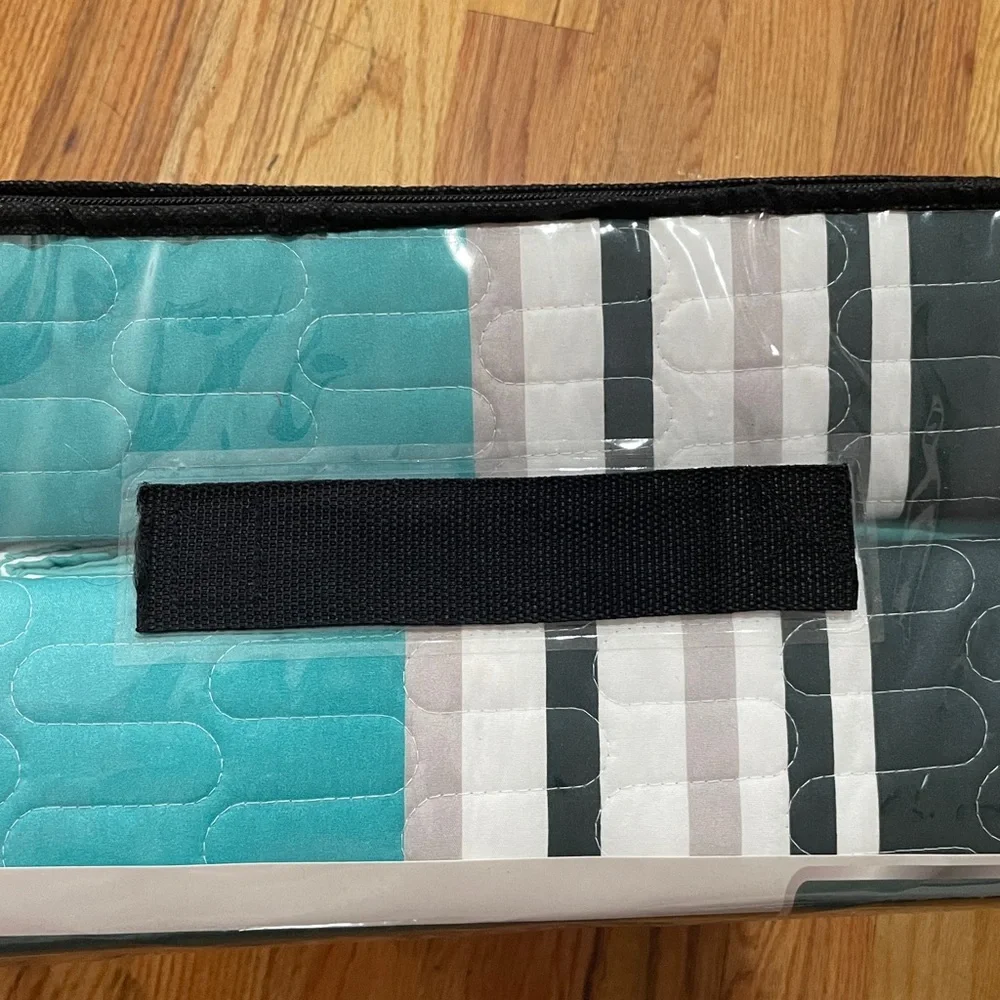 10 Piece LORDES Quilt w Sheet Set W Matching Curtains  KING BLUE GREEN