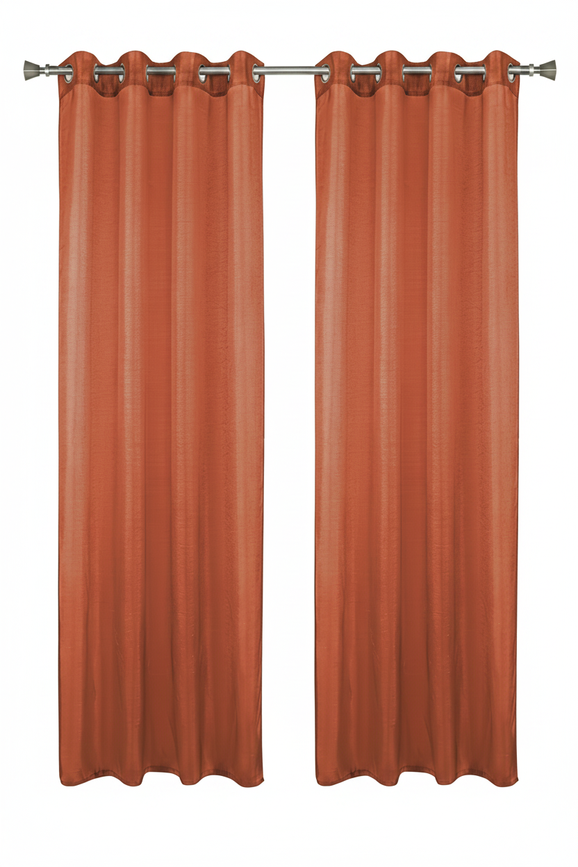 Metallic Sheer Shimmering Lurex Sheer Grommet Window Panel, 54 x 90 ORANGE