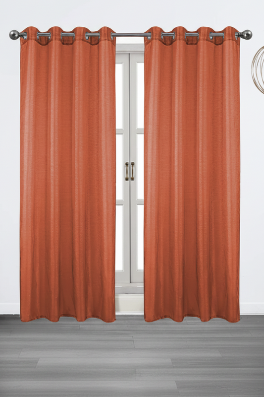 Metallic Sheer Shimmering Lurex Sheer Grommet Window Panel, 54 x 90 ORANGE
