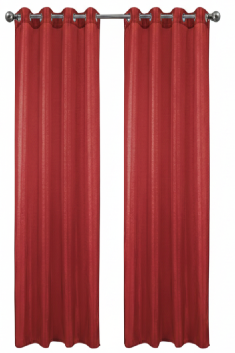 Metallic Sheer Shimmering Lurex Sheer Grommet Window Panel, 54 x 90 RED