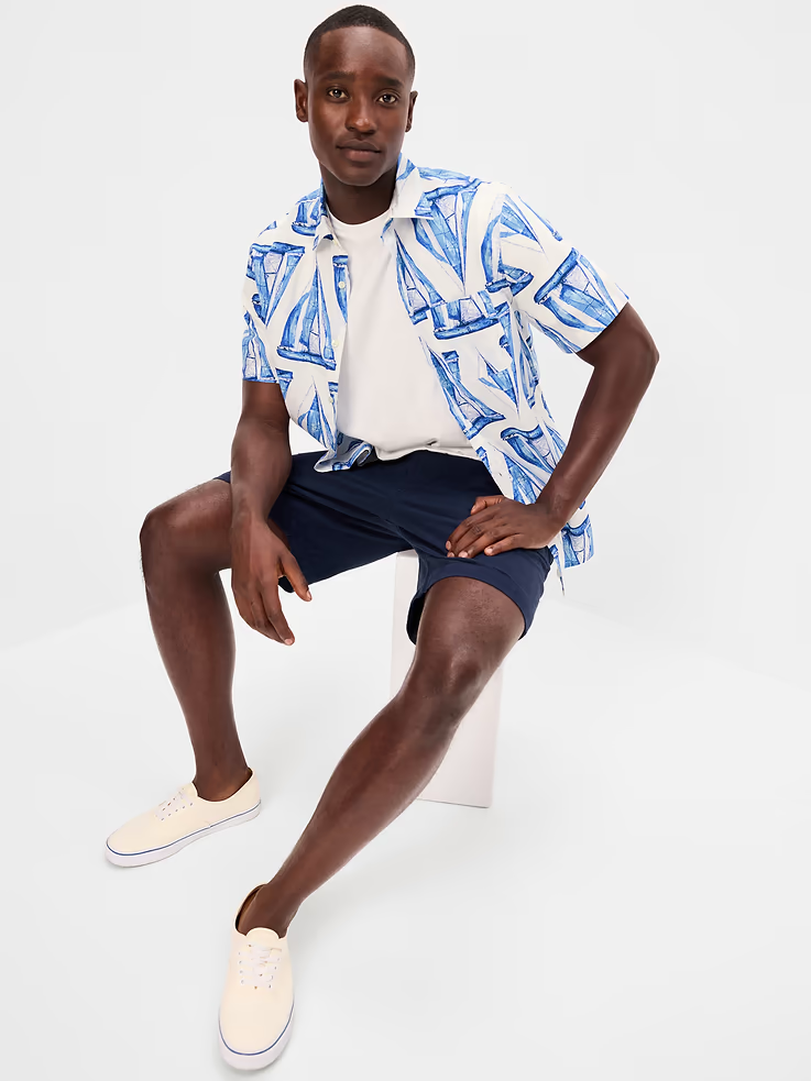 Mens Classic Fit Everyday Shirt Boat Blue  button down Shirt