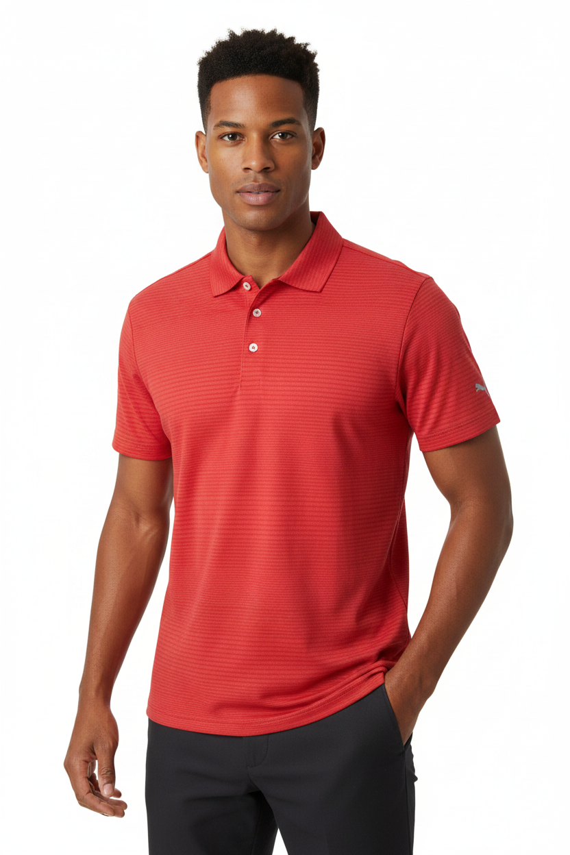 Champion men's Tricot Stripe polo shirt Red S