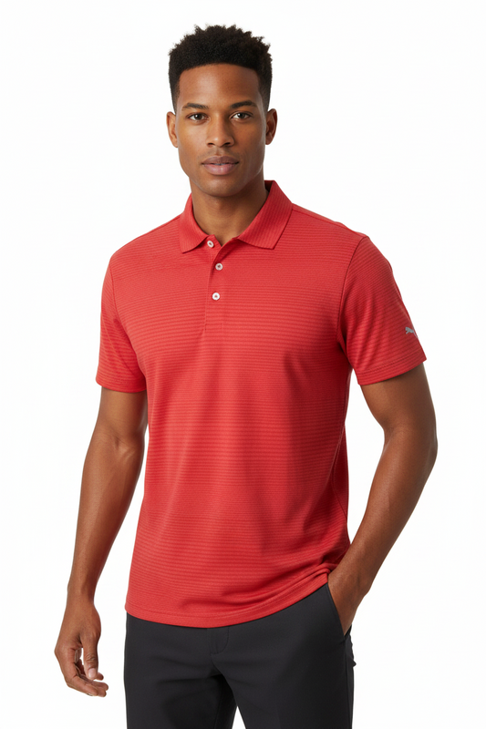 Champion men's Tricot Stripe polo shirt Red S
