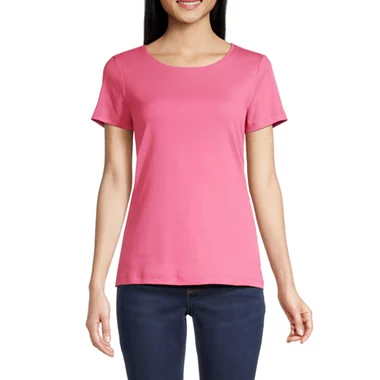 Women's Crew Neck 100% Short Sleeve T-Shirt Pink