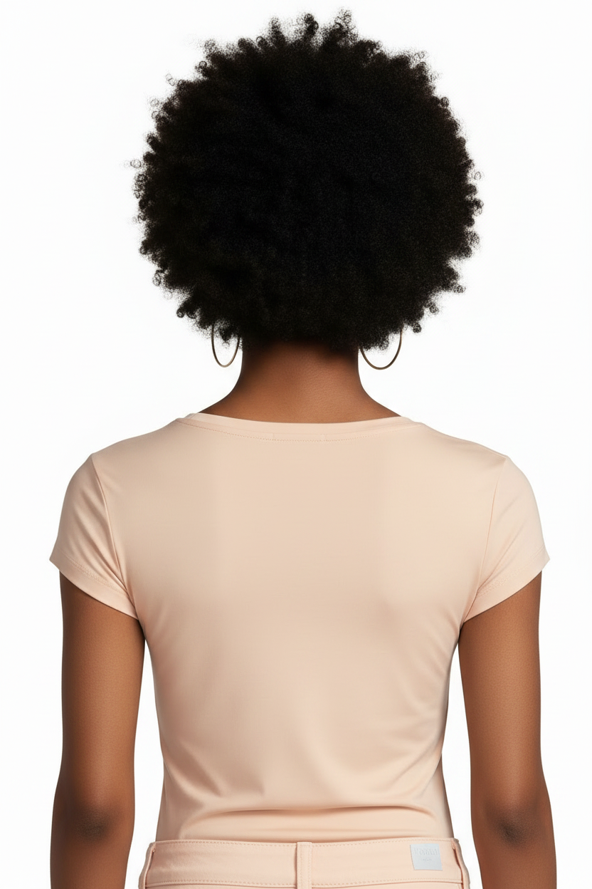 Women's Crew Neck 100% Short Sleeve T-Shirt  Tee Shirt PEACH