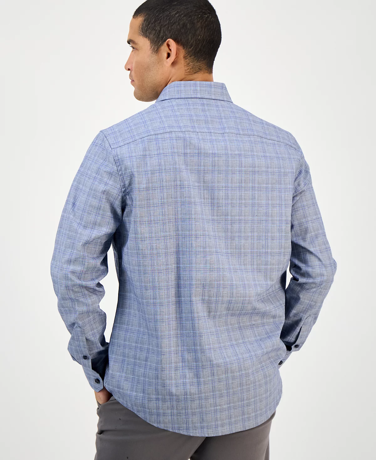 Men's Club Room Men's Blue Combo Pioloa Plaid button down 100% cotton Shirt