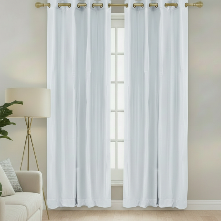 NEW CHRISTINA WHITE   Semi Sheer Faux Slik Solid Panel