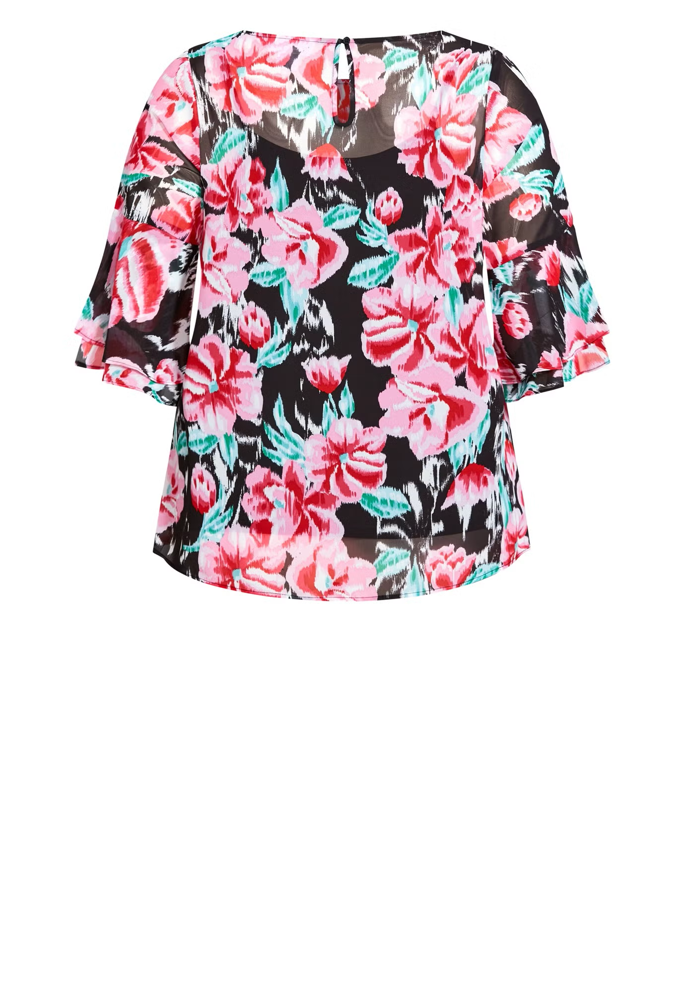 PLUS SIZE 2 piece Women's Alex Double Flutter Top Colorful