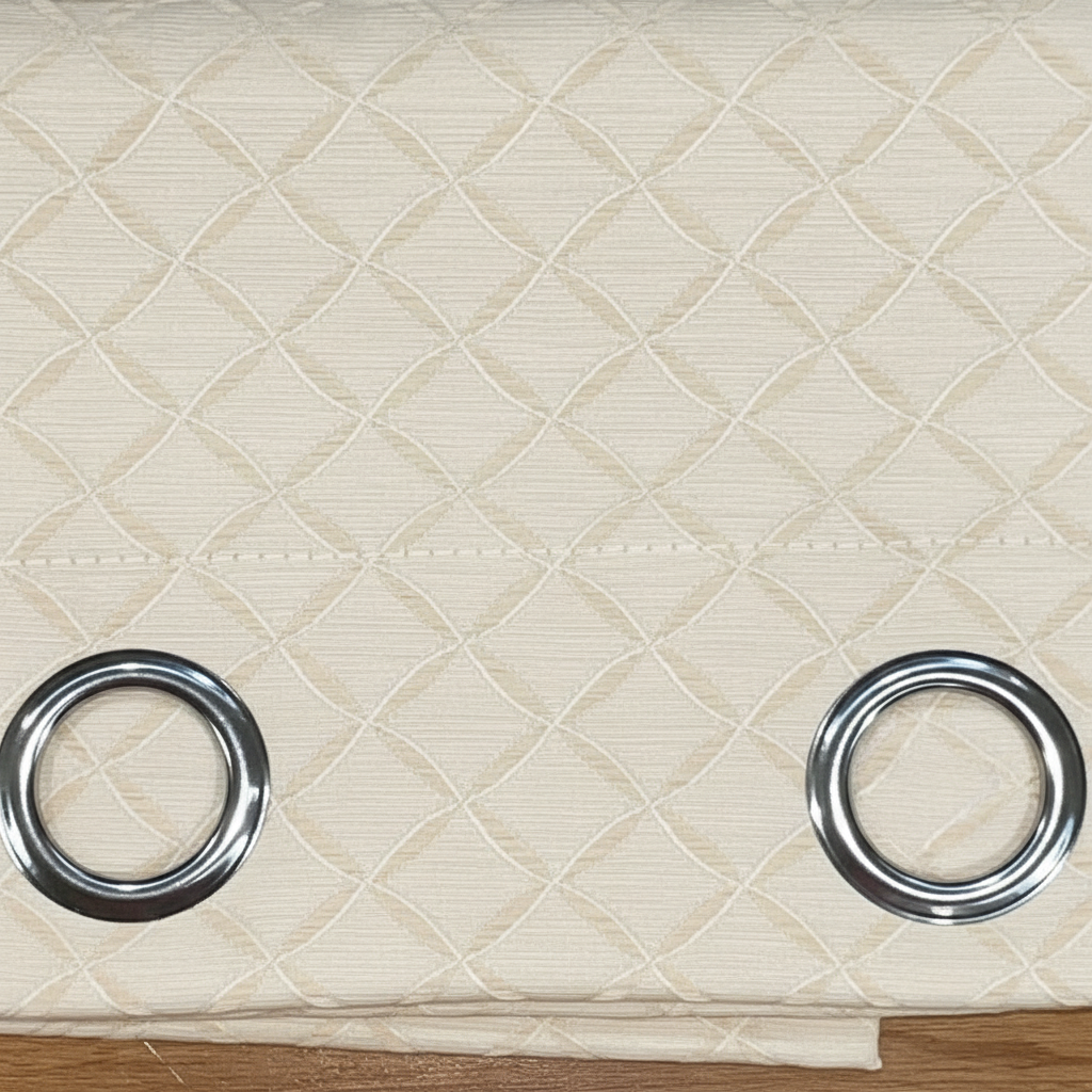 NEW DANIELLE BEIGE Geometric Shape patterned curtain drapes