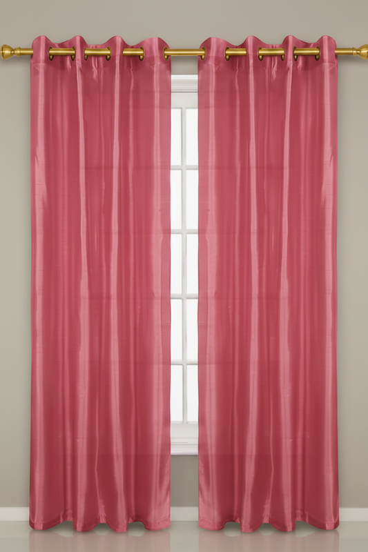 NEW CHRISTINA CORAL   Semi Sheer Faux Slik Solid Panel