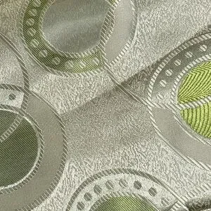 DANIELLE GREEN CIRCLE Jacquard Circle Weave  Grommet Panel Curtain