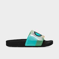Women's Champion  Print Logo Slipper Slides Incandescent Black