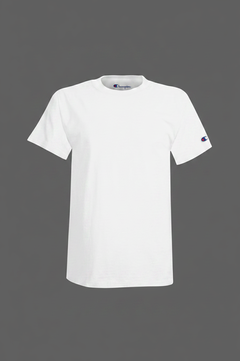 Men's 100% cotton Champion Short Sleeve Logo T-Shirt White
