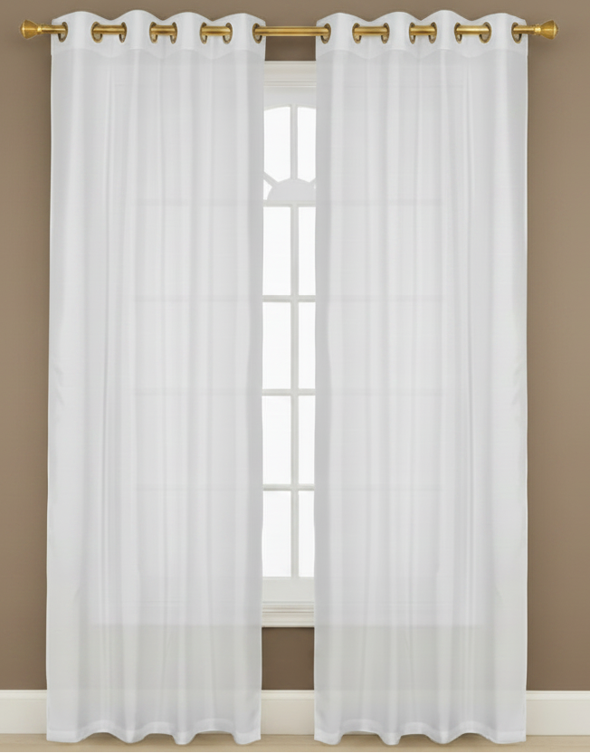 NEW CHRISTINA WHITE   Semi Sheer Faux Slik Solid Panel
