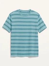 Men's Striped Crew-Neck T-Shirt for Men Blue