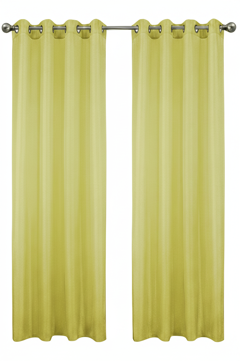 Metallic Sheer Shimmering Lurex Sheer Grommet Window Panel, 54 x 90 YELLOW