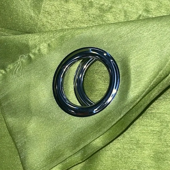 CHRISTINA LIME GREEN Faux silk  Grommet Panel Curtain
