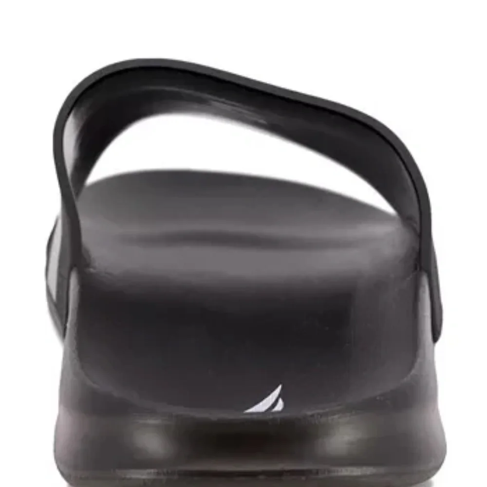 Men's Nautica Black Two Tone Logo Slide Slippers