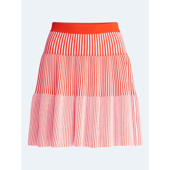 Women's PLUS SIZE 2 Piece Set  Ribbed Stitch Tiered Mini Skirt