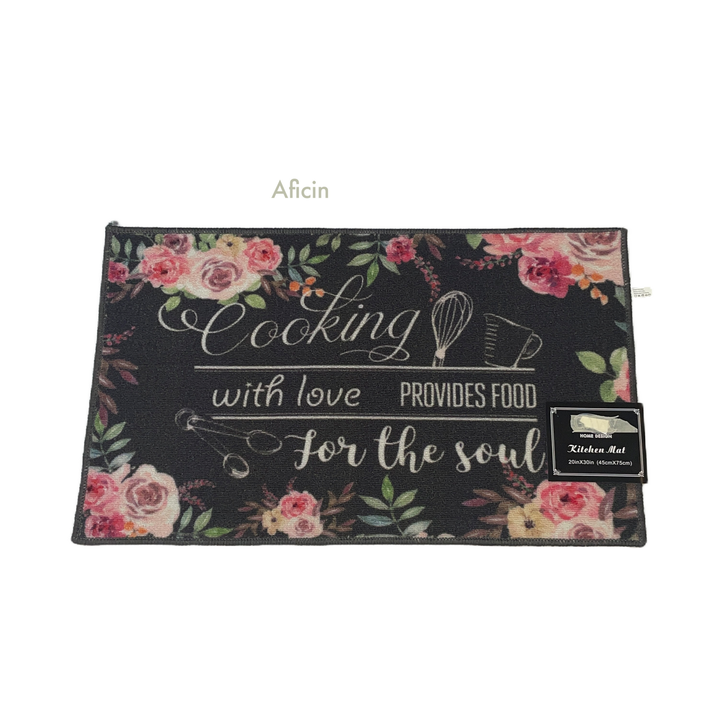 Kitchen Rug Mat luxurious 20 x 30 Cooking Love Floral