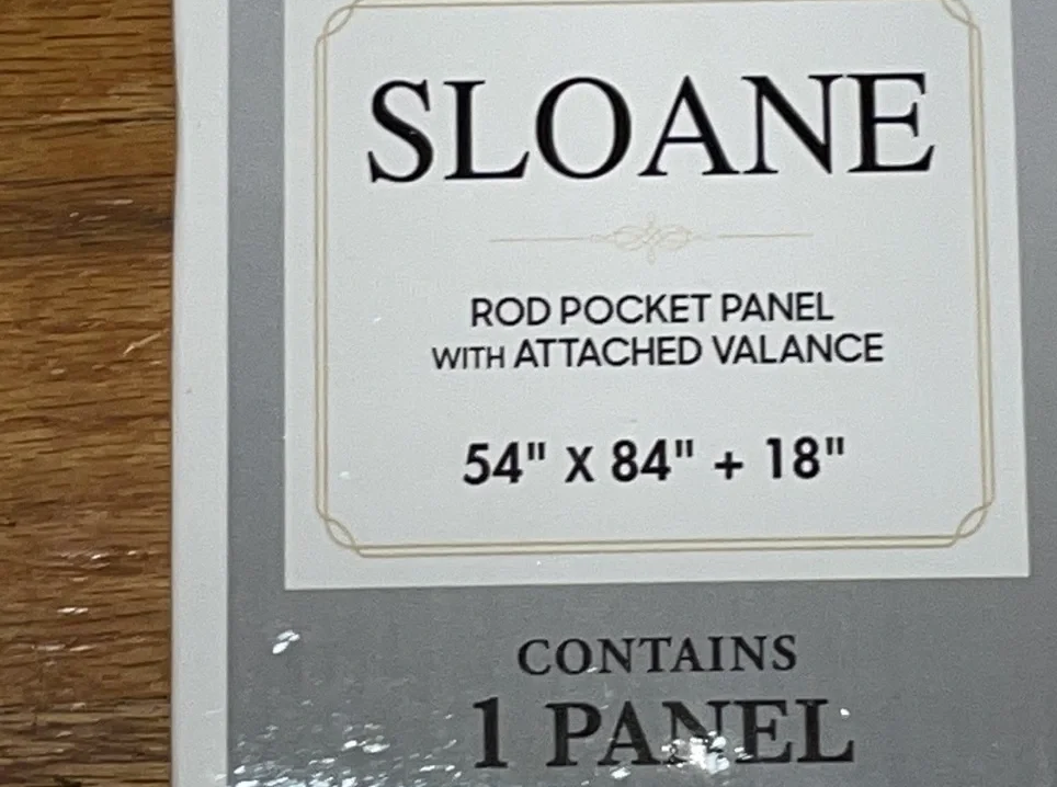 SLOANE BEIGE Jacquard  Pattern Panel Curtain w attached lace valanceLD