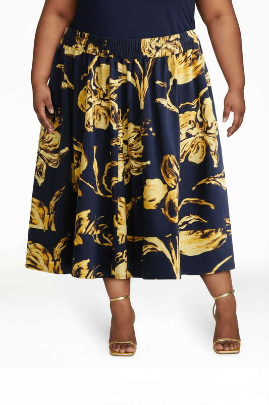 Trendy Women's PLUS Size Women's Tiered Pull-On Skirt