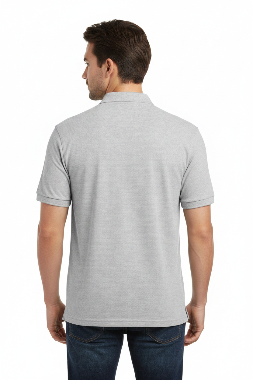 Hanes men's Jersey Knit Sport Polo Shirt Light Gray