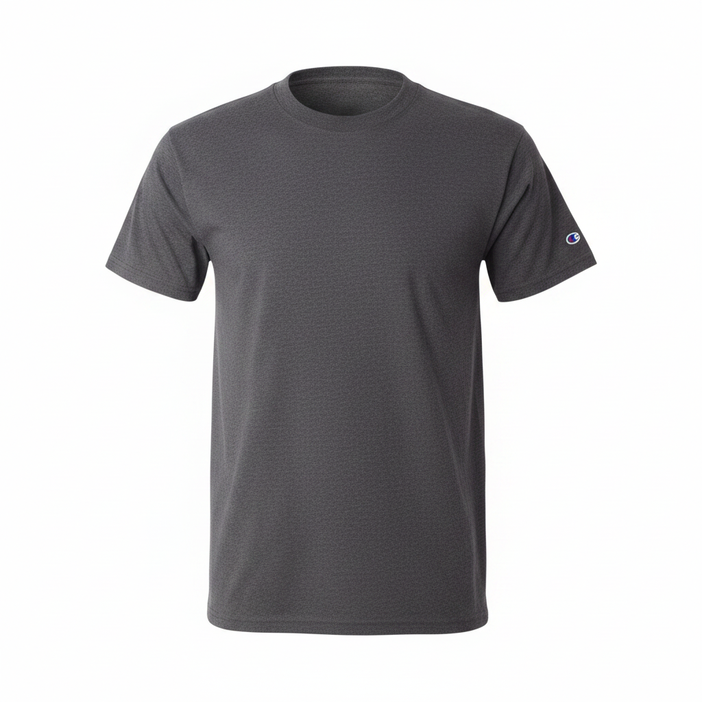 Men's 100% cotton Champion Short Sleeve Logo T-Shirt Charcoal Gray