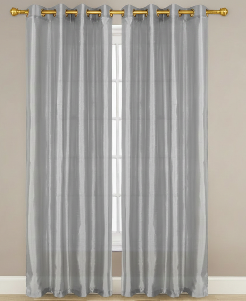 NEW CHRISTINA SILVER  Semi Sheer Faux Slik Solid Panel