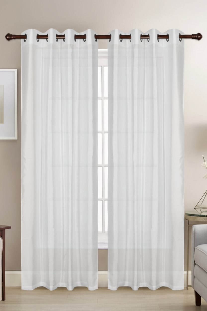 CHRISTINA WHITE Faux Silk Curtain Panel Curtain with 8 grommets