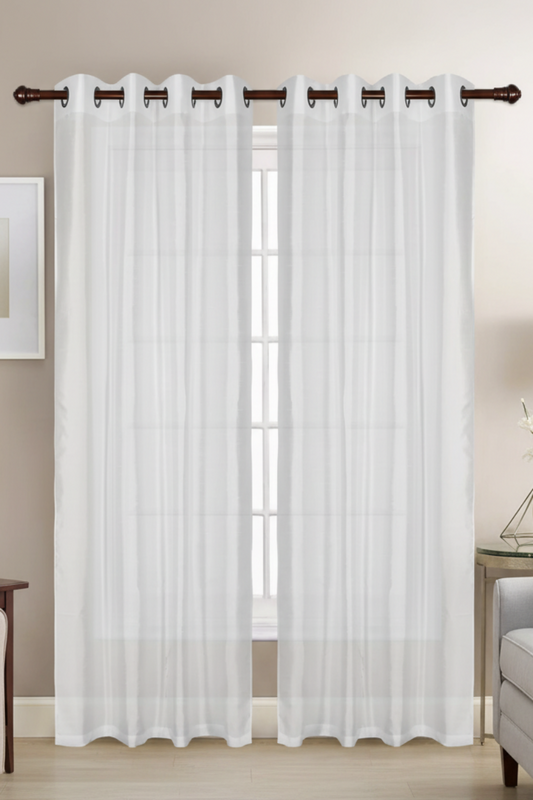 CHRISTINA WHITE Faux Silk Curtain Panel Curtain with 8 grommets