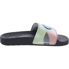 Women's Champion  Print Logo Slipper Slides Incandescent Black