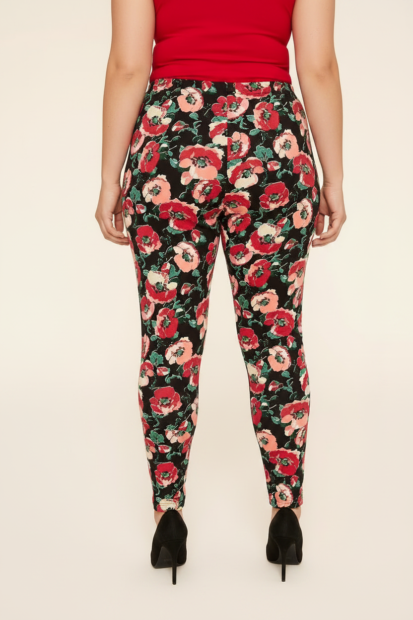 PLUS Size Women's Printed layering leggings  Floral