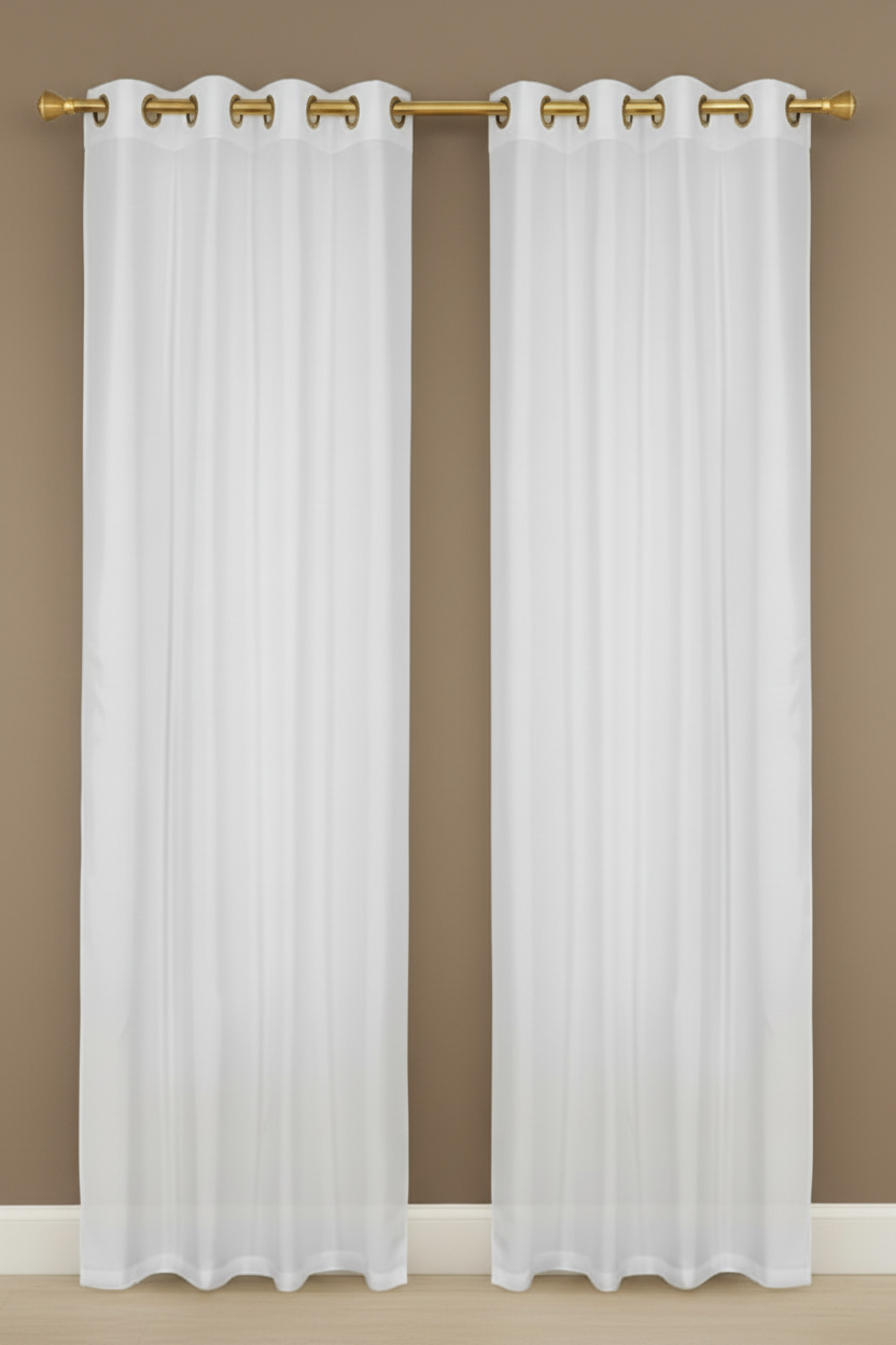 NEW CHRISTINA WHITE   Semi Sheer Faux Slik Solid Panel