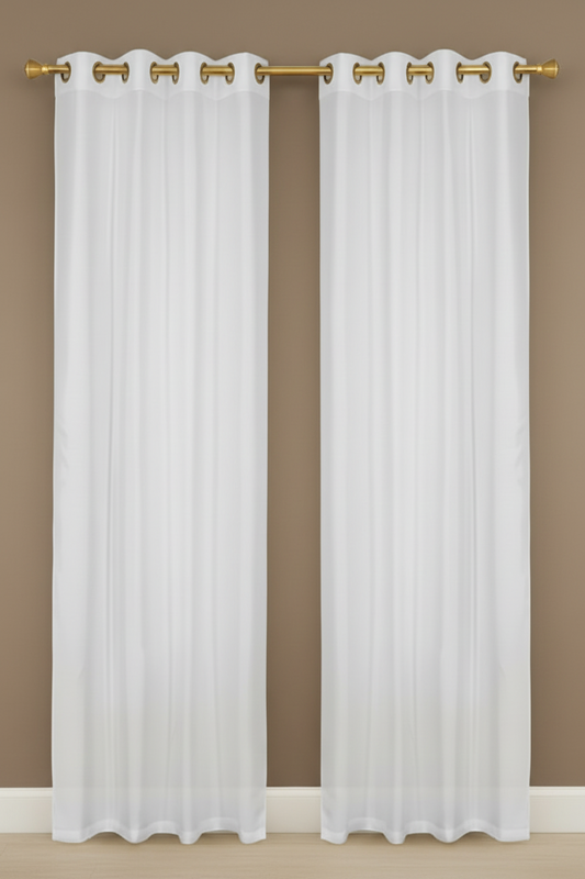 NEW CHRISTINA WHITE   Semi Sheer Faux Slik Solid Panel