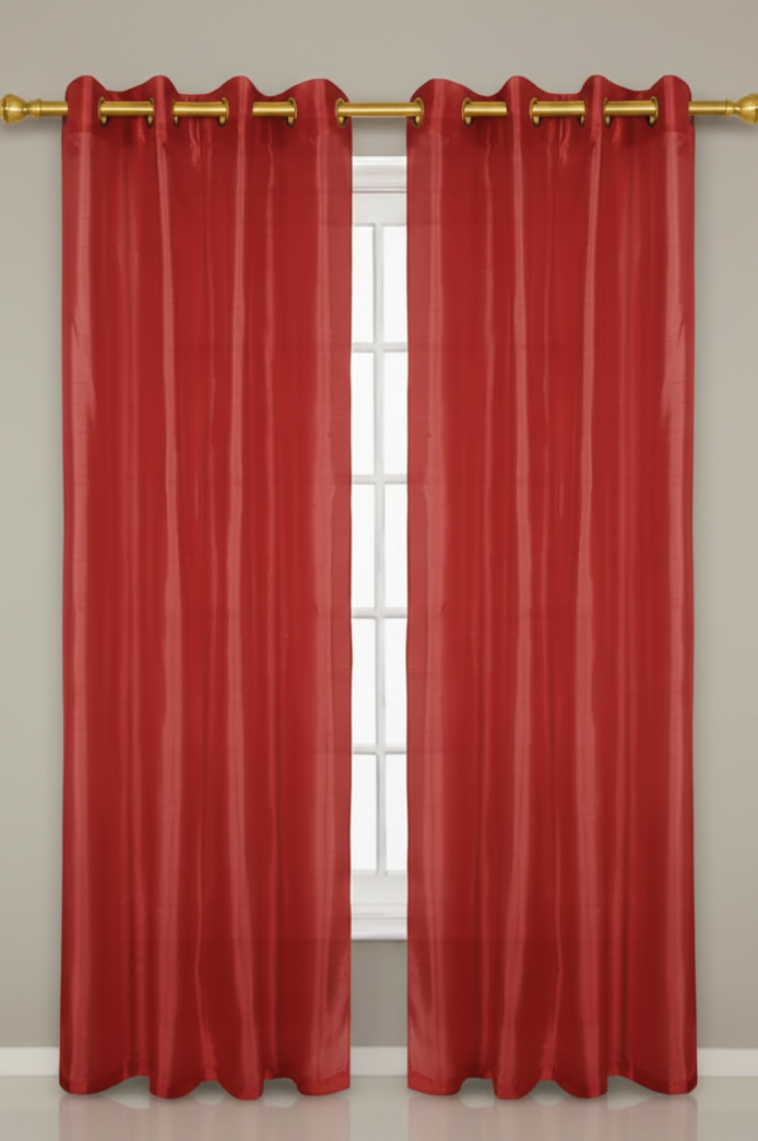 NEW CHRISTINA CORAL   Semi Sheer Faux Slik Solid Panel