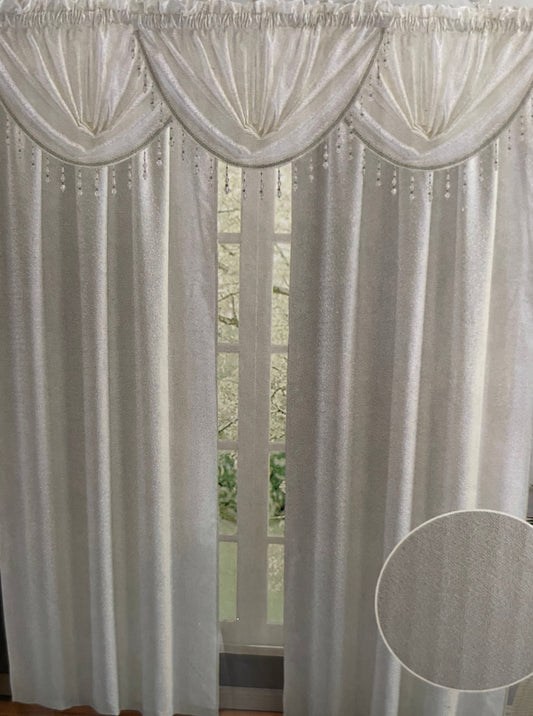 Jacquard Pattern Denise Panel  only Curtain White