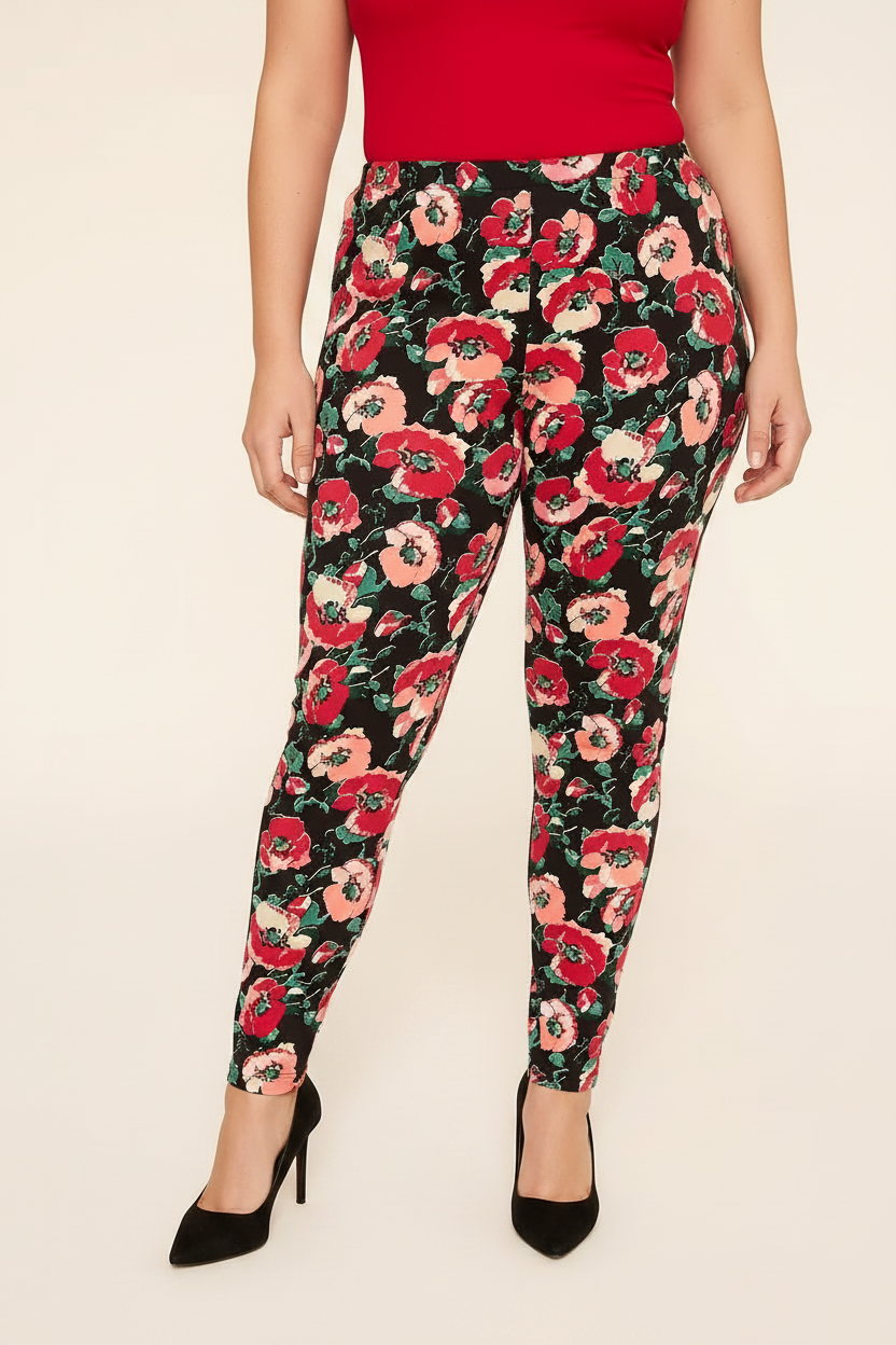 PLUS Size Women's Printed layering leggings  Floral