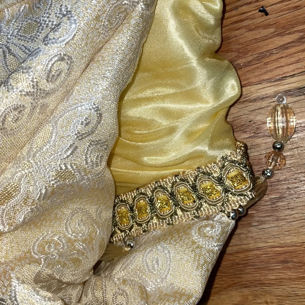 SLOANE BEIGE Jacquard  Pattern Panel Curtain w attached lace valanceLD