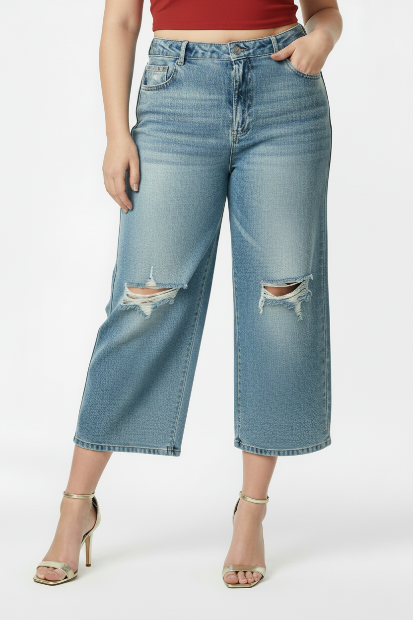 Womens PLUS Jessica Simpson Distressed  Cropped Capri Jeans.