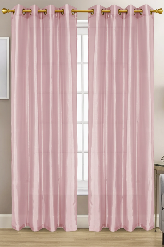 NEW CHRISTINA LIGHT BABY PINK Semi Sheer Faux Silk Solid Panel