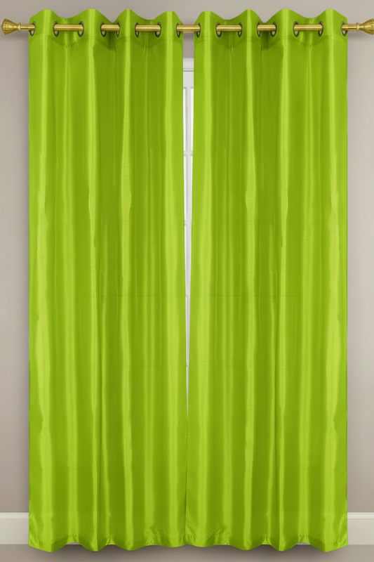 NEW CHRISTINA LIME GREEN  Semi Sheer Faux Slik Solid Panel