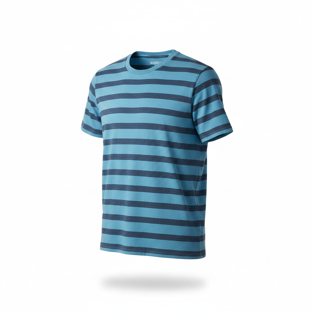 Men's Striped Crew-Neck T-Shirt for Men Blue