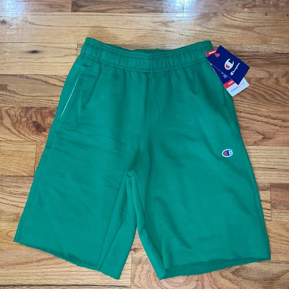 Men's Champion® 10-Inch Powerblend Fleece Shorts Green