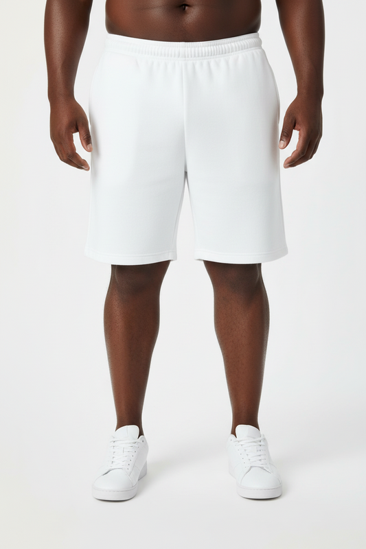 NEW Men's White Fleece Shorts Big Tall Men